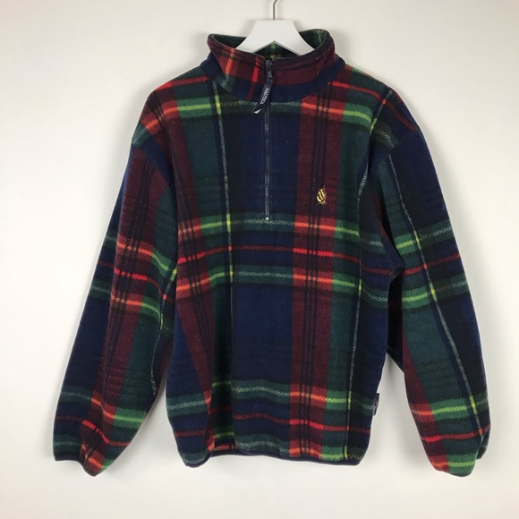 Nautica Other - Vintage Nautica 1/2 Zip Fleece Tartan Plaid Jacket